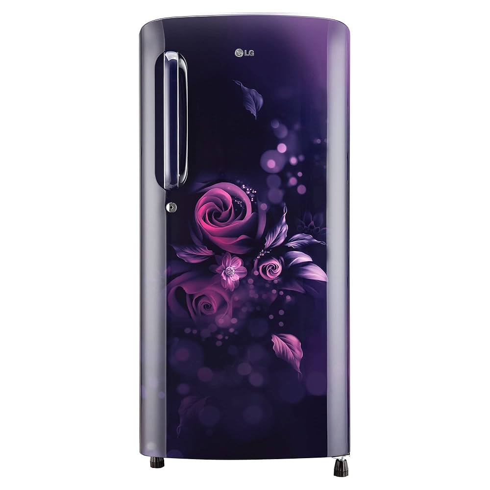 LG 185 L 5 Star Inverter Direct-Cool Single Door Refrigerator (GL-D201ABEU, Blue Euphoria, Base stand with drawer)